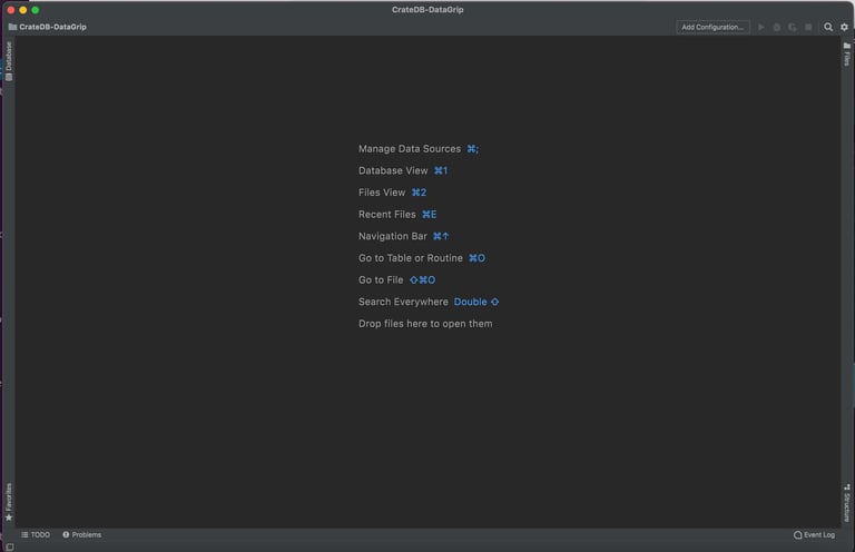 CrateDB & Datagrip: After Datagrip Software Activation