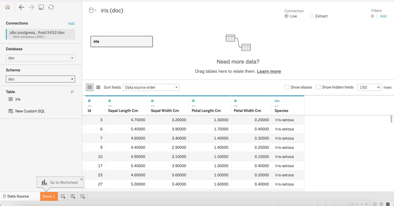 Select database and schema