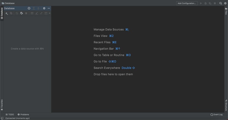 CrateDB & Datagrip: Sidepanel