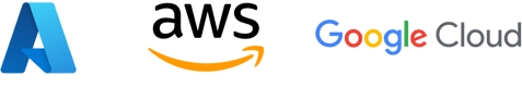 Azure, aws and Google Cloud logo