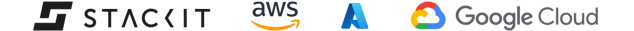 Logos of the CrateDB Cloud Providers: STACKIT, aws, Azure, Google Cloud