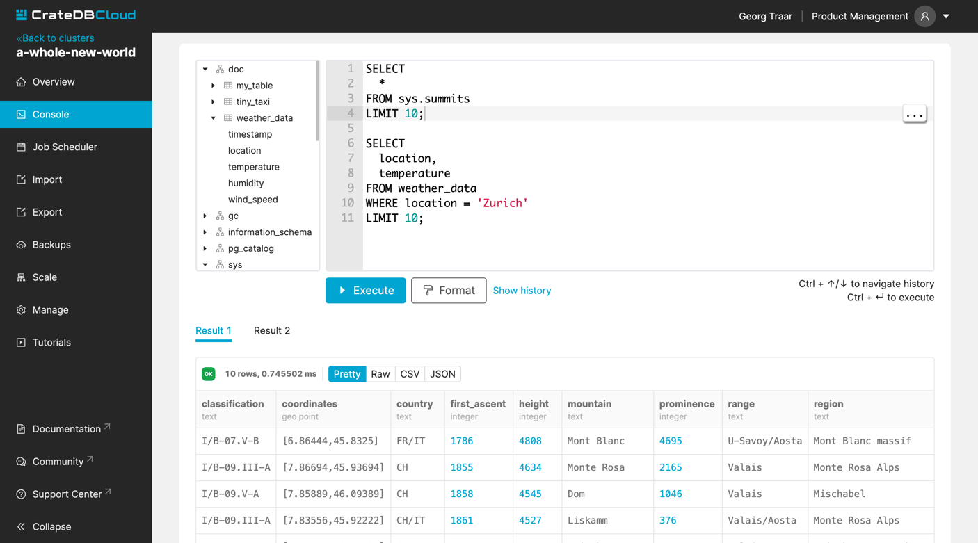CrateDB Blog | Introducing Scheduled Jobs and Cloud Query Console