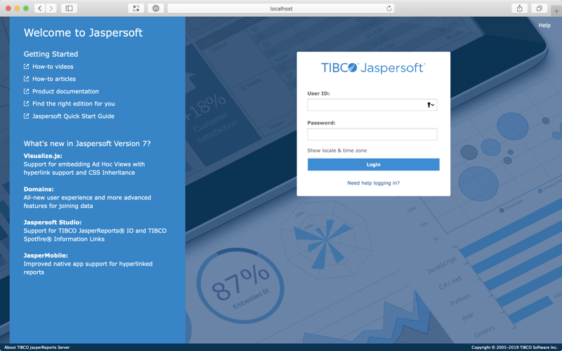 Screenshot of JasperReports Server