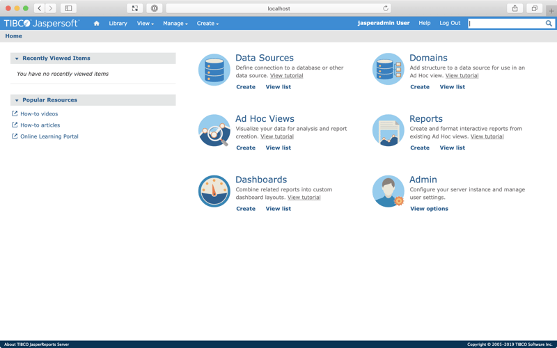 Screenshot of the home screen