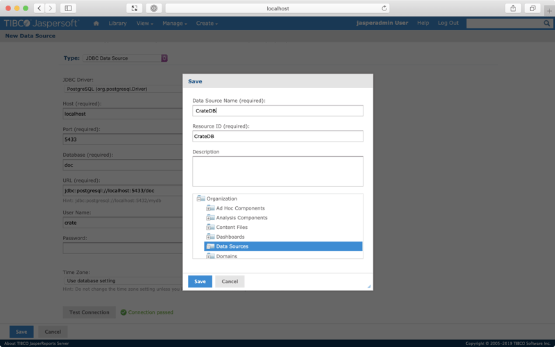 Screenshot of the New Data Source screen