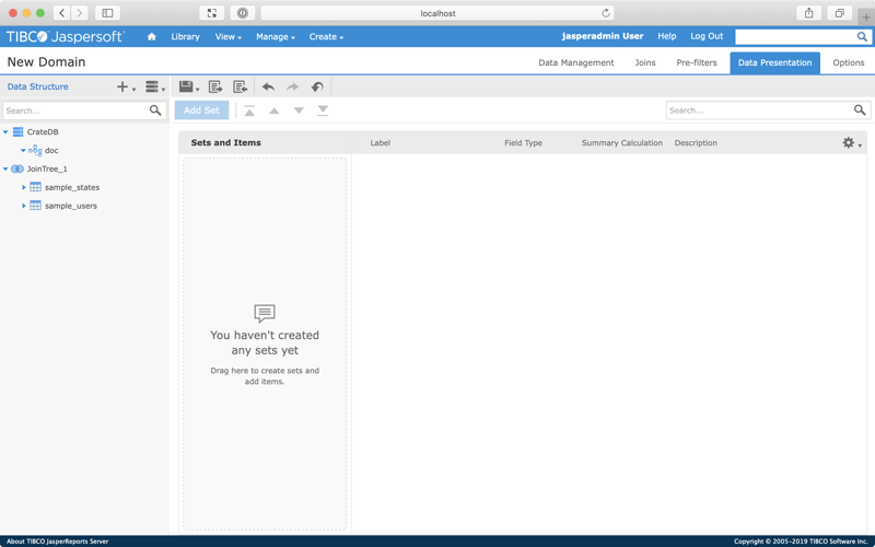 Screenshot of the Domain Designer screen