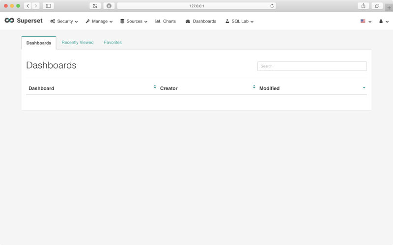Screenshot of the Apache Superset application