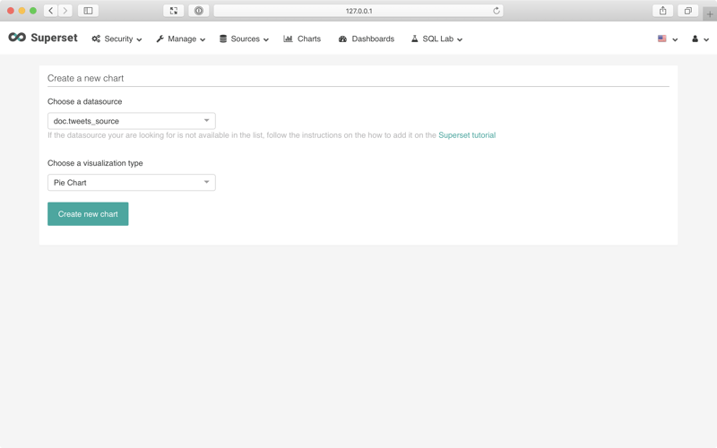 Screenshot of the Apache Superset application