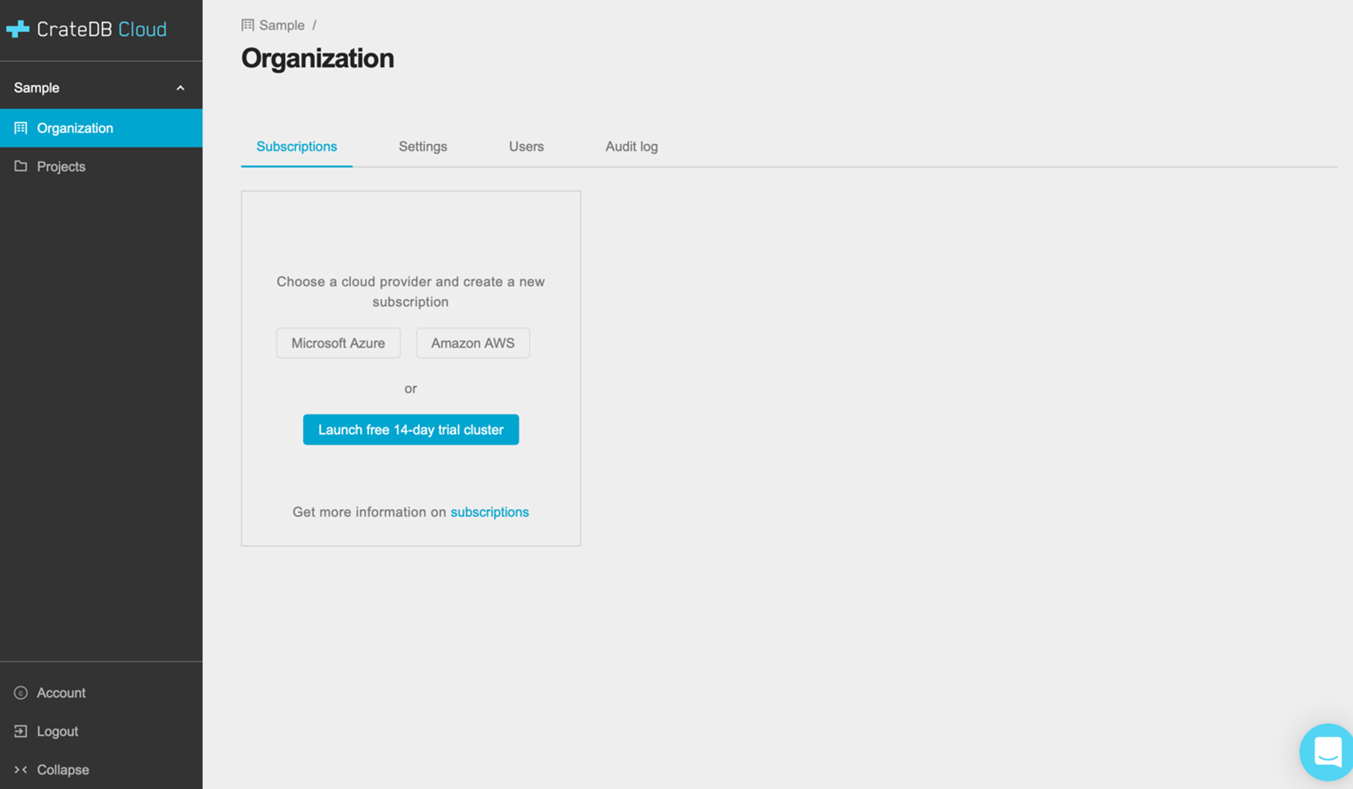 Launch your free trial Cluster