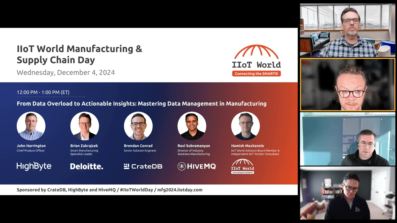 IIoT World Manufacturing & Supply Chain Day: From Data Overload to Actionable Insights: Mastering Data Management in Manufacturing